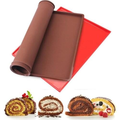 1pc Non-stick Silicone Oven Mat Cake Roll Mat Baking Mat Functional Baking Macaron Cake Pad Swiss Roll Pad Bakeware Baking Tools
