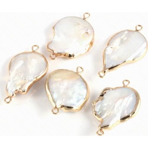 1pcs Natural Irregular Pearl Shell Connector Fashion Jewelry DIY Bracelet Necklace Charm Jewelry Making Size 20X30mm