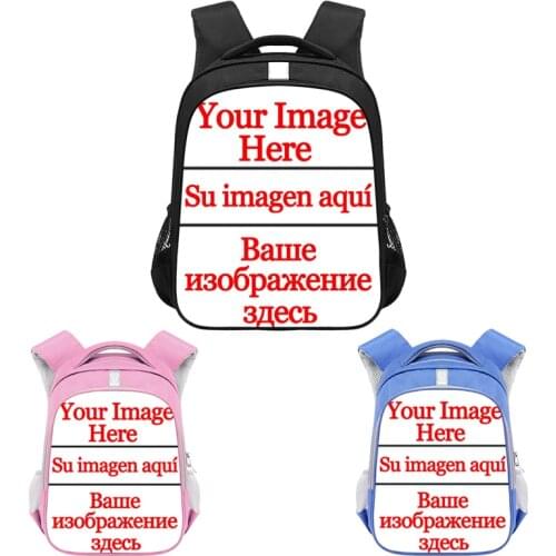 Custom Your Image Logo Name Kindergarten Backpack Children School Bags Boys Girls Bookbag Gothic Skull Toddler Backpack Dinosaur