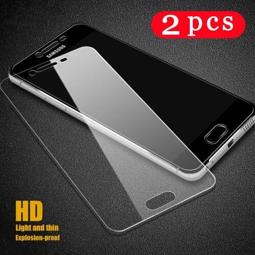 2Pcs tempered glass for samsung Galaxy A5 2017 A6 A7 A8 2018 phone screen protector protective film on the glass smartphone
