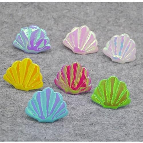 4.8*4cm 70pcs/lot Colorful shell diy Padded Applique For Children cloth Headdress Accessories free shipping