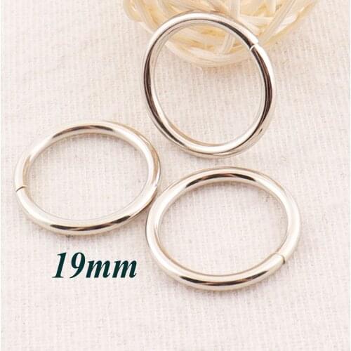 50 pcs Silver O ring 3/4"(19mm)O rings Belt Collar Handbag Buckles Choker Chain Leather Belt ClaspHardware Key Chains