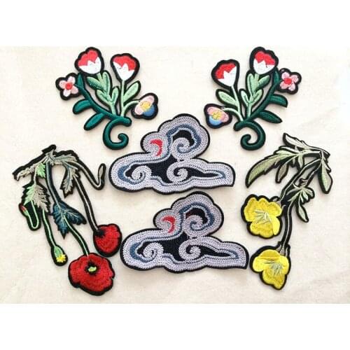 6pcs/set applique patches for clothing fabric patch sewing accessories fashion parches bordados embroidered patches