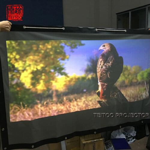 84 Inches(7 Feet) 16:9 Portable Behind Back Rear Projection Screen Curtain Film for LCD Video Reflective Mobile HD Projectors