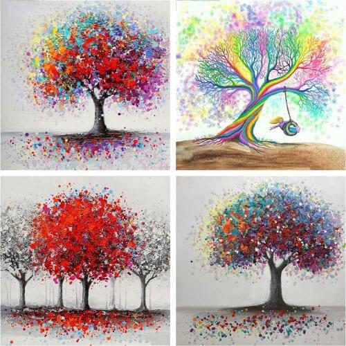 HUACAN 5d diamond painting Tree Home Decor DIY diamond embroidery cross stitch Tree Handicraft Handmade Gift