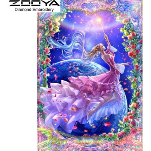 5D DIY Diamond Painting Beautiful Princess Magic Wand Embroidery Diamond Painting Cross Stitch Rhinestone Mosaic Painting BJ1347