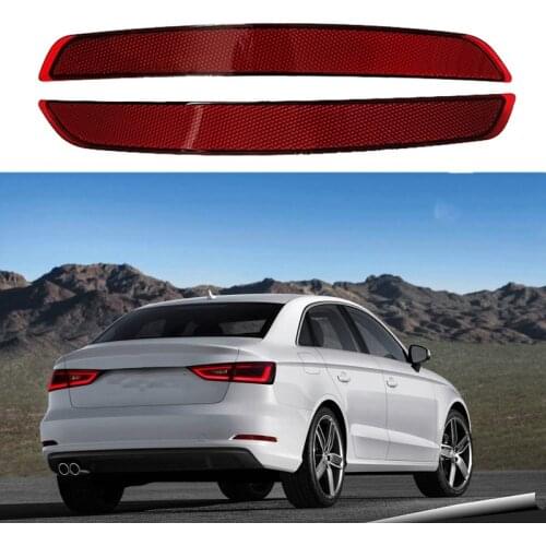 Car Red Rear Bumper Light Reflector Tail Lamp Warning Light Fog Lamp for A3 8V 2014-2016 Sedan