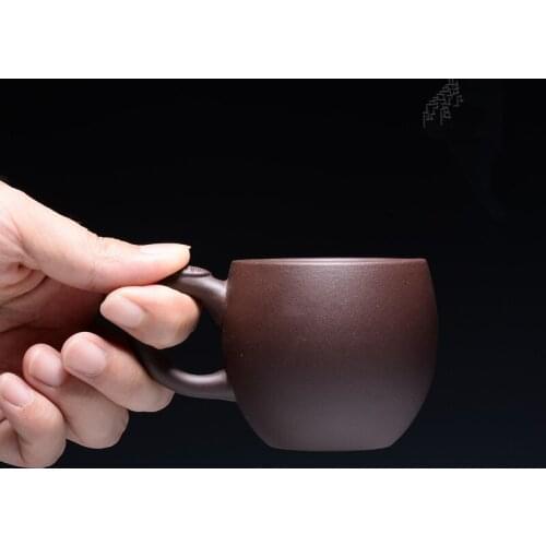 Tea cup with handle real yixing zisha master cup marked original ore authentic purple grit Chinese kungfu teacups 80ml