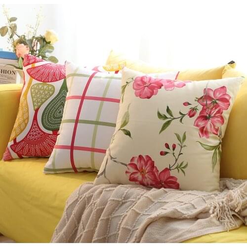30x45/40/45/50/55/60cm pastoral floral cushion cover sofa large flowers pillowcase office waist striped pillow cover