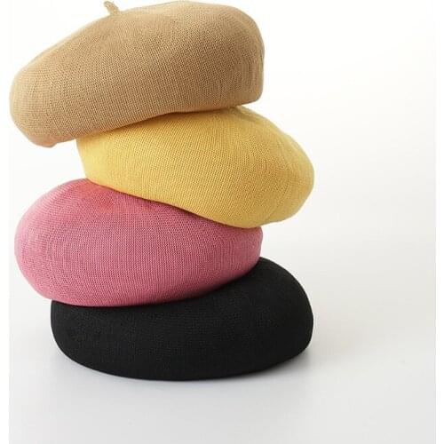 Ladies Girl Beret Hat French Artist Warm Knit Spring Autumn Beanie Octagonal Hat Retro Solid Color Beret Painter Elegant Winter