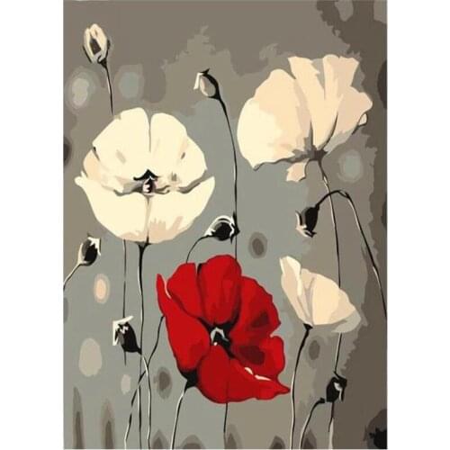 Diy Flowers Diamond Painting Set Poppy Landscape Mosaic Embroidery Picture Crystal Rhinestone Stickers Decal Wall Art Craft Gift