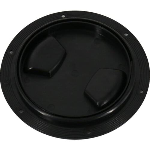 RV Boat Round Non Slip Inspection Hatch Marine Deck Plate Access, Plastic, Black, 5 inch