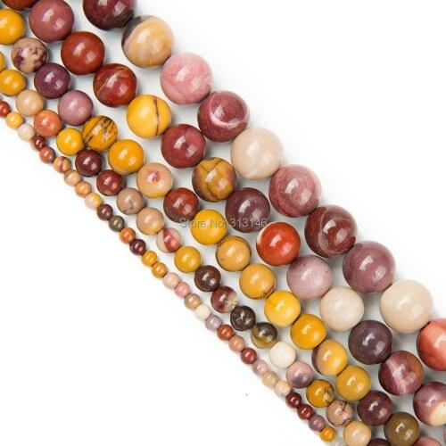 Wholesale Natural Stone Round Mookaite Jasper Strand Loose Healing Beads For DIY Bracelet Necklace Jewelry Making 4 6 8 10 12mm
