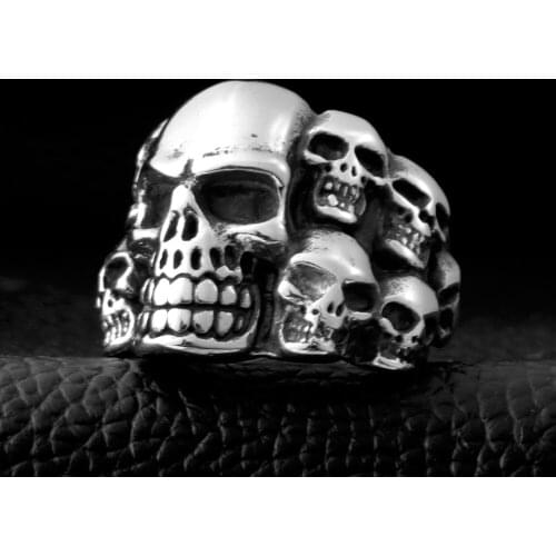 Stainless steel skeleton skull men ring stainless steel cool jewelry