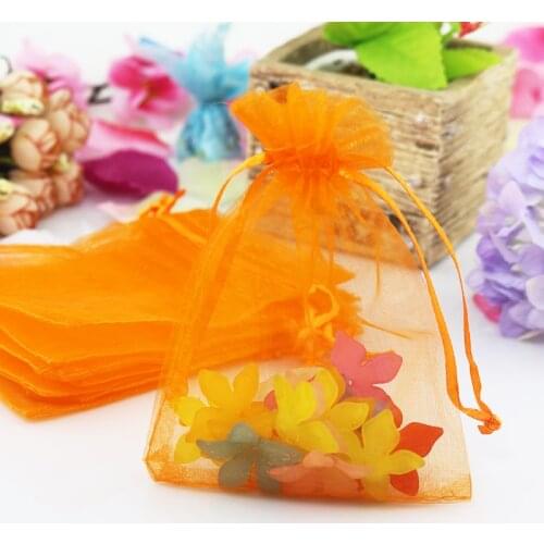 Organza Bag 7x9cm Wedding Jewelry Packaging Pouches Nice Gift Bags 1000pcs/lot Orange