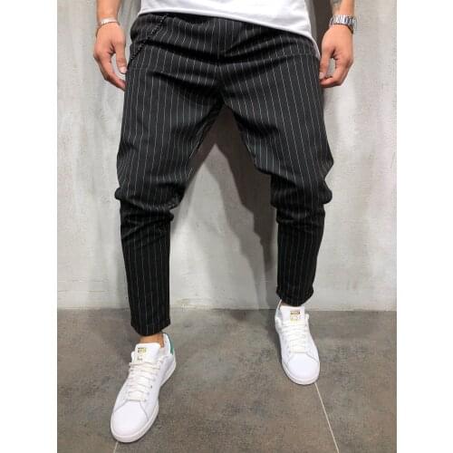 Men Jogginghose Fitness Long Trousers Sport Running Liquid Jogger Training New Hip Hop Casual Fashion Striped Mens Suit Pants