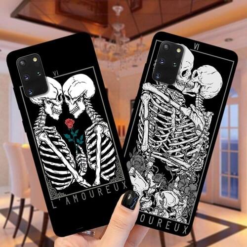 Skull Lovers Rose Soft Silicone Phone Case Cover For Samsung S10 S20 Plus S20 Ultra S10E S8 S9 Plus Note 20 Ultra 10 Pro 9 8