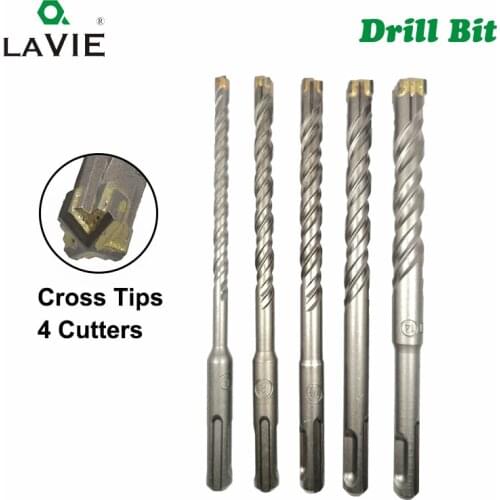 5pcs Electric Hammer SDS Plus Drill Bit Set Cross Tips 4 Cutters 160mm for Concrete Wall Brick Block Masonry Drilling Bits 6mm