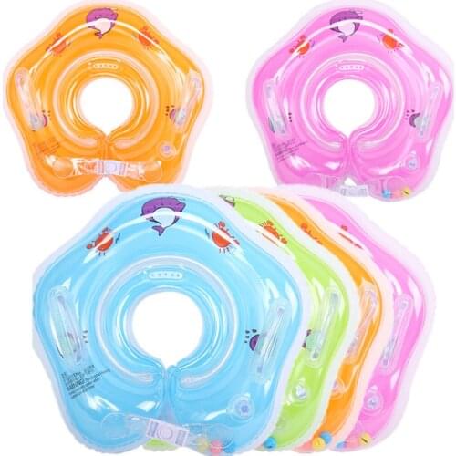 Swimming Baby Accessories Neck Ring Tube Safety Infant Float Circle for Bathing Inflatable Flamingo Inflatable Water
