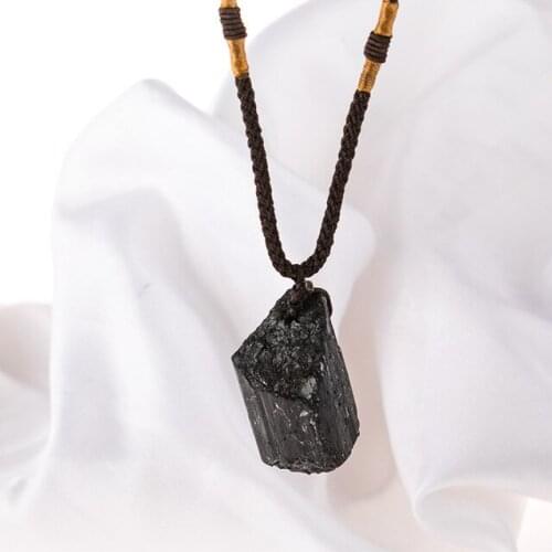 Natural Black Tourmaline Natural Stone Pendants Reiki Bead Pendant Nunatak Raw Chakra Healing Energy Stone Jewelry
