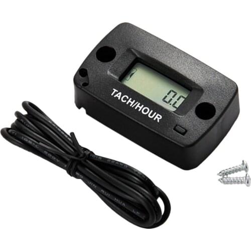 Ip68 Digital Inductive Tachometer Tach Rpm Hour Meter For Gas Engine Mower Atv Motorcycle Snowmobile Jet Ski Motocross Pit Bike