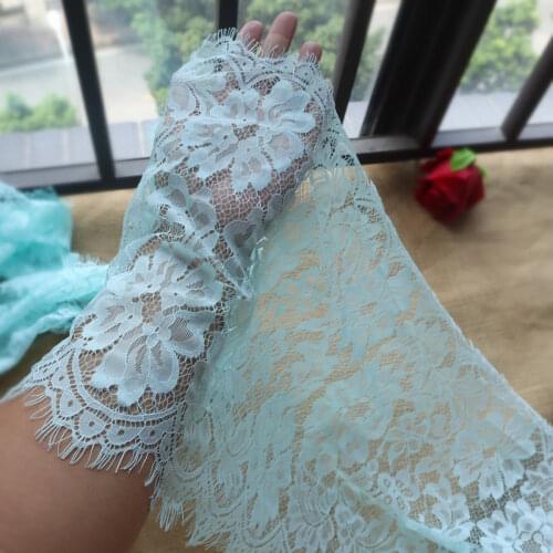 27CM widened light blue green hollow eyelashes lace accessories wedding dress skirt decoration free shipping