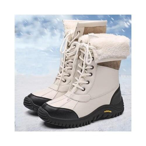 Snow Boots Fashion High Cotton Boots Winter Outdoor Womens Plush Thickened Warm Large Waterproof Casual Sports Boots