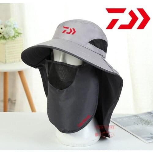 2021New Daiwa Fishing Sun Hat Summer Men Women Outdoor Fishing Fisherman Hat UV Protection Sunshade Cap Big Eaves Adjustable Hat