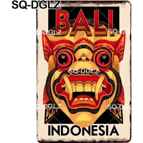 [SQ-DGLZ] BALI City Plaque Metal Sign Vintage Tin Sign Home Decor Bar Wall Sticker Pub Cafe Decoration Painting Poster