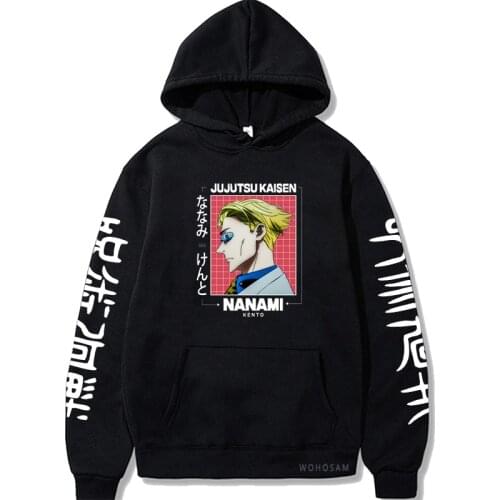 Anime Jujutsu Kaisen Hoodie Harajuku Nanami Kento Cool Cartoon Men Sweatshirt Casual Winter Oversized Long Sleeve Women Hoodies