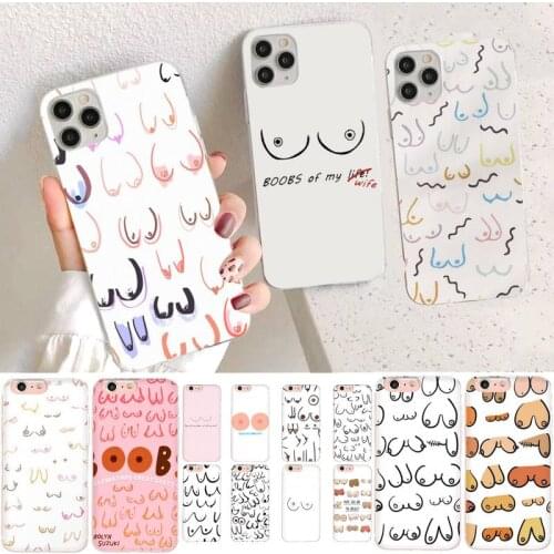 YNDFCNB Boobs Art Print Phone Case for iPhone 11 12 pro XS MAX 8 7 6 6S Plus X 5S SE 2020 XR case