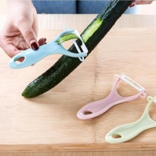 High Quality 1 Pc 2 Colors Creative Ceramic Fruit Vegetable Peelers Kitchen Tool Stainless Steel Kitchen Tool Peelers Dropship