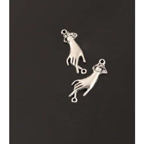 10pcs Hand Gloves Charm Antique Connectors Handmade Pendants Jewelry Accessories Findings