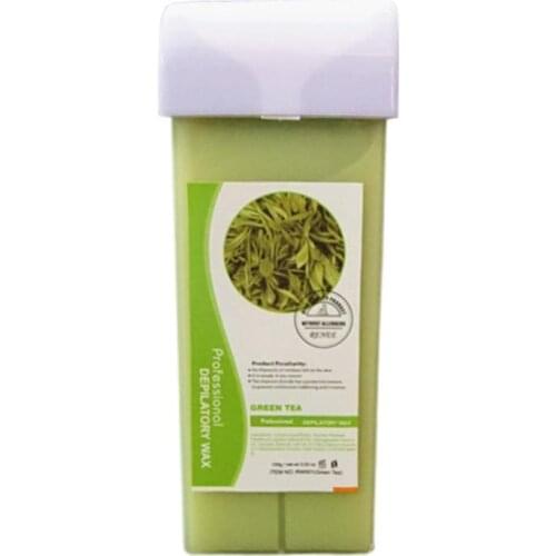 100g Roll On Hot Depilatory Wax Cartridge Heater Waxing Hair Removal Wax Hair Remove Green Tea Flavor Dropshipping ju2