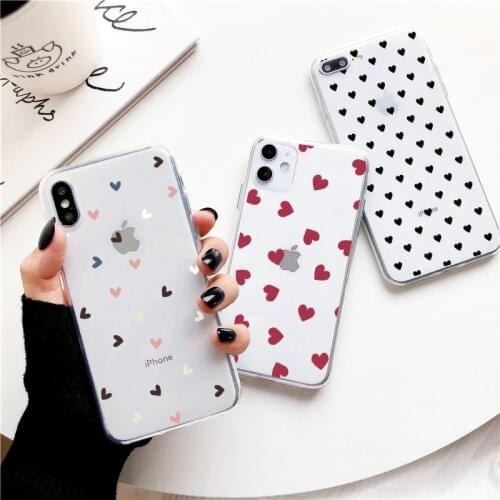 Cute Love Heart Case For Samsung Galaxy S21 S20 FE S8 S9 S10 Plus Note 20 Ultra A12 A50 A70 A51 A71 A31 A41 A21S A32 Clear Cover