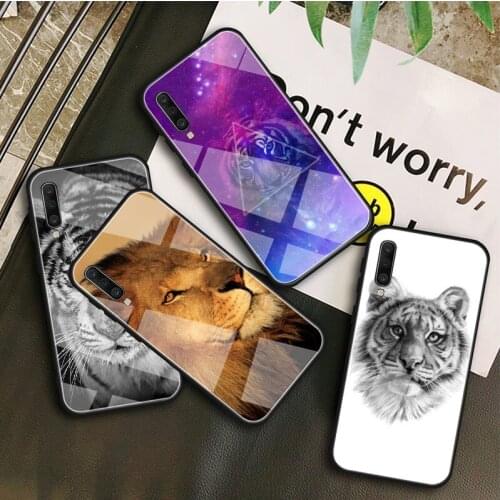 Lovely Strong Lion tiger Tempered Glass Case For Samsung Galaxy A 10S 10E 20S 20E 30S 40 50S 60 70 80 90 6 7 8 Shell