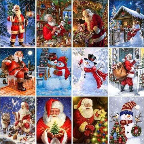 DIY cartoon snowman 5D diamond painting full circle diamond Santa Claus diamond embroidery Christmas gift cross stitch kit gift