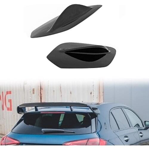 For Benz W177 Hatchback A Class A180 A200 A45 AMG 2019-2021 Glossy Black Rear Spoiler Wing Ox Horn Decorative Side Cover