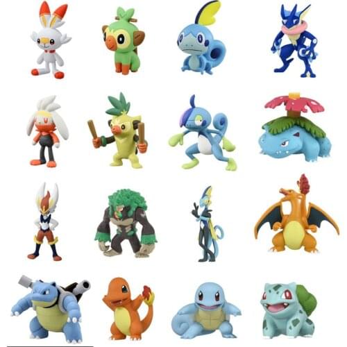 TAKARA TOMY Pokemon Anime Figures Doll Scorbunny Grookey Sobble Raboot Thwackey Drizzile Cinderace Collection Action Figure Toys