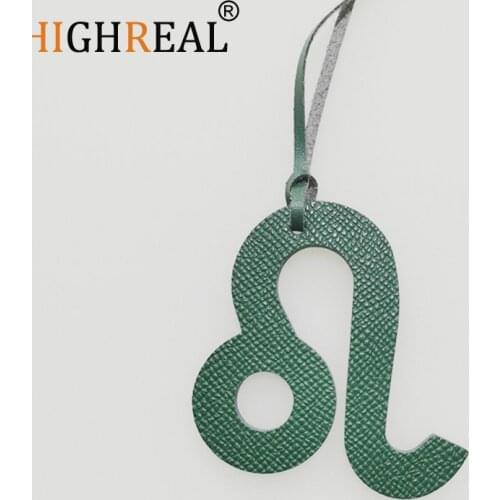HIGHREAL Fashion Real Genuine Natural Leather Leo Keychain Pendant Women Backpack Bag Charm