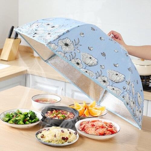 70/80 Cm Household Folding Dining Table Cover Insulation Dish Covers Winter Dust-Proof Insulation Leftover Food Kitchen Supplies