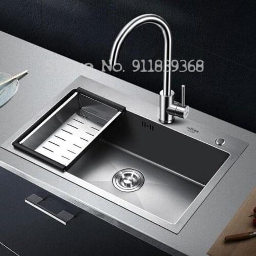 Nano Handmade Sink Vegetable Basin Household Sink Kitchen Single Sink 304 Stainless Steel Sink Under Counter Basin