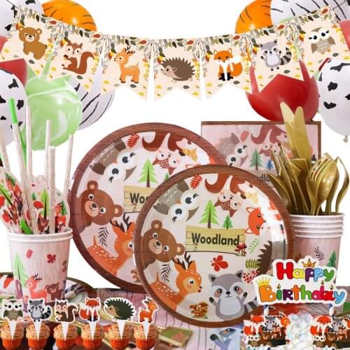 Woodland Animals Party Jungle Safari Birthday Party Decor Woodland Creatures Jungle Animal Forest Party Supplies Baby Shower