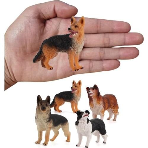 HOT Simulation Animal Model Girls Boys Children Toys Cute Solid Shepherd Dog Car Ornaments Kids Toy Learning Education