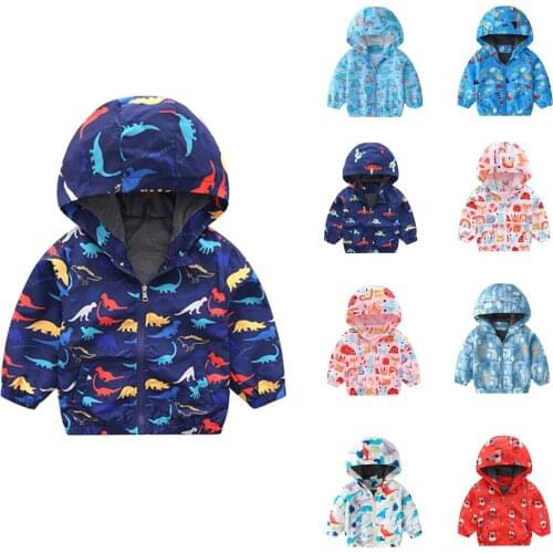 Fashion Toddler Infant Kids Baby Boys Girls Coat Zipper Long Sleeve Hooded Children Cartoon Windbreaker Jackets Outerwear#g4