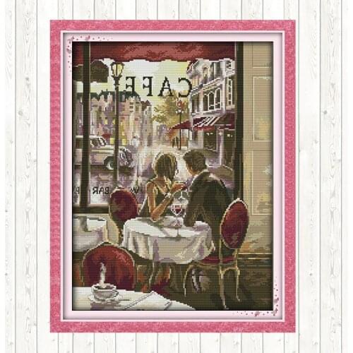 Coffee Lovers Cross Stitch Kits Wall Home Decor 11CT 14CT Cross Stitch Set DMC Floss Kit Embroidery Handmade Needlework Package