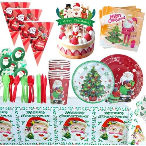 Merry Christmas Tableware Set Christmas Straws Decorations Christmas Decorations for Home New Year 2022 Xmas Noel Navidad