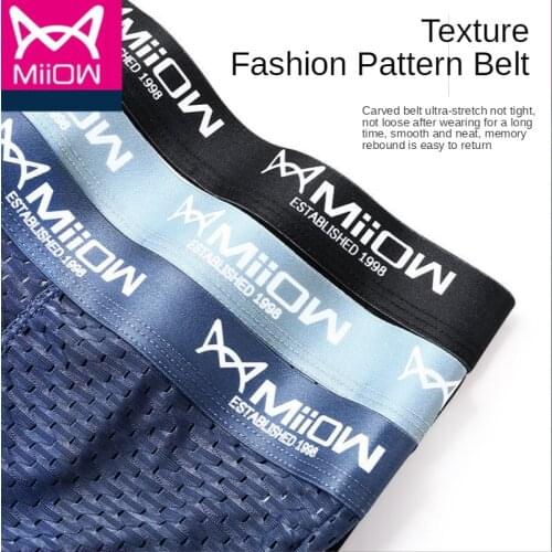Genuine miow graphene antibacterial mens underwear mens ice mesh boxer summer breathable mens boxer