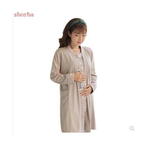 New Cotton Maternity Nursing Homewear 3-piece set Autumn Winter Sleepwear for Pregnant Women Pregnancy Jumpsuit Nightwear