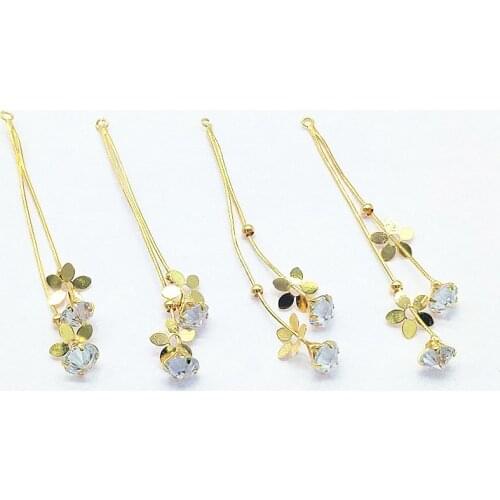 New arrival! 70x8mm 10pcs Plating Real gold Zircon/Chain charm For Earring DIY parts,Jewelry Accessories Findings & Component